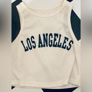 Crop tank Los Angeles . White /blue size M more like a small